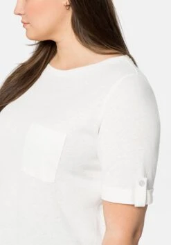 Sheego Longshirt Im Leinenmix, Hohe Seitenschlitze -Sheego Verkaufsgeschäft 14376800011 04BG5 02 SH