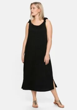 Sheego Midi-Jerseykleid In A-Linie, Mit Verspielten Details