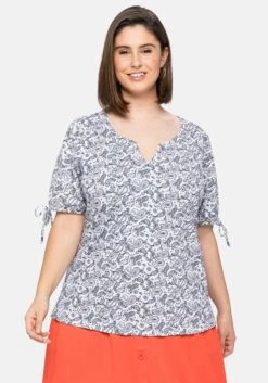 Sheego Shirt Mit Paisleydruck Und Bindeband Am Arm