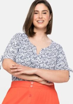 Sheego Shirt Mit Paisleydruck Und Bindeband Am Arm 13 Sheego Shirt Mit Paisleydruck Und Bindeband Am Arm -Sheego Verkaufsgeschäft 14380900010 04BGD 02 SH