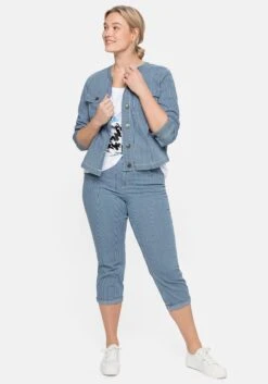 Sheego Jeansjacke Mit Streifen,in Kragenloser Form 11 Sheego Jeansjacke Mit Streifen,in Kragenloser Form -Sheego Verkaufsgeschäft 14381400053 04BKX 02 SH