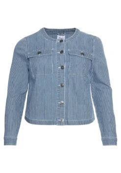 Sheego Jeansjacke Mit Streifen,in Kragenloser Form 10 Sheego Jeansjacke Mit Streifen,in Kragenloser Form -Sheego Verkaufsgeschäft 14381400053 04BL0 00 SH
