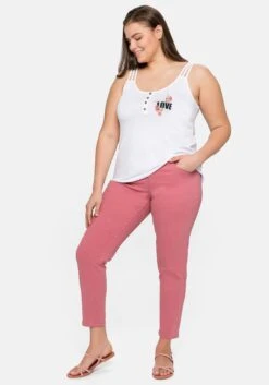 Top Mit Platziertem Druck Und Zierknopfleiste -Sheego Verkaufsgeschäft 14384100010 04BNN 02 SH