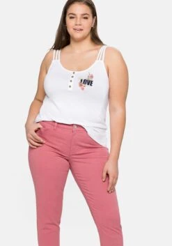 Top Mit Platziertem Druck Und Zierknopfleiste -Sheego Verkaufsgeschäft 14384100010 04BNP 02 SH