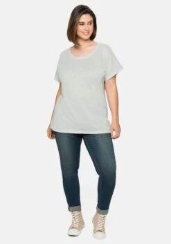 Sheego Shirt Mit Ausbrennermuster, Leicht Transparent -Sheego Verkaufsgeschäft 14385802066 04BJ3 02 SH