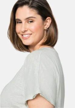 Sheego Shirt Mit Ausbrennermuster, Leicht Transparent -Sheego Verkaufsgeschäft 14385802066 04BJ4 02 SH