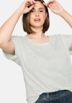 Sheego Shirt Mit Ausbrennermuster, Leicht Transparent -Sheego Verkaufsgeschäft 14385802066 04BJ5 02 SH