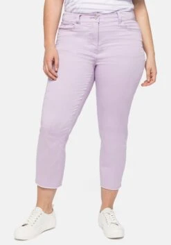 Sheego 7/8-Hose Mit Schlitz Und Fransen Am Saum