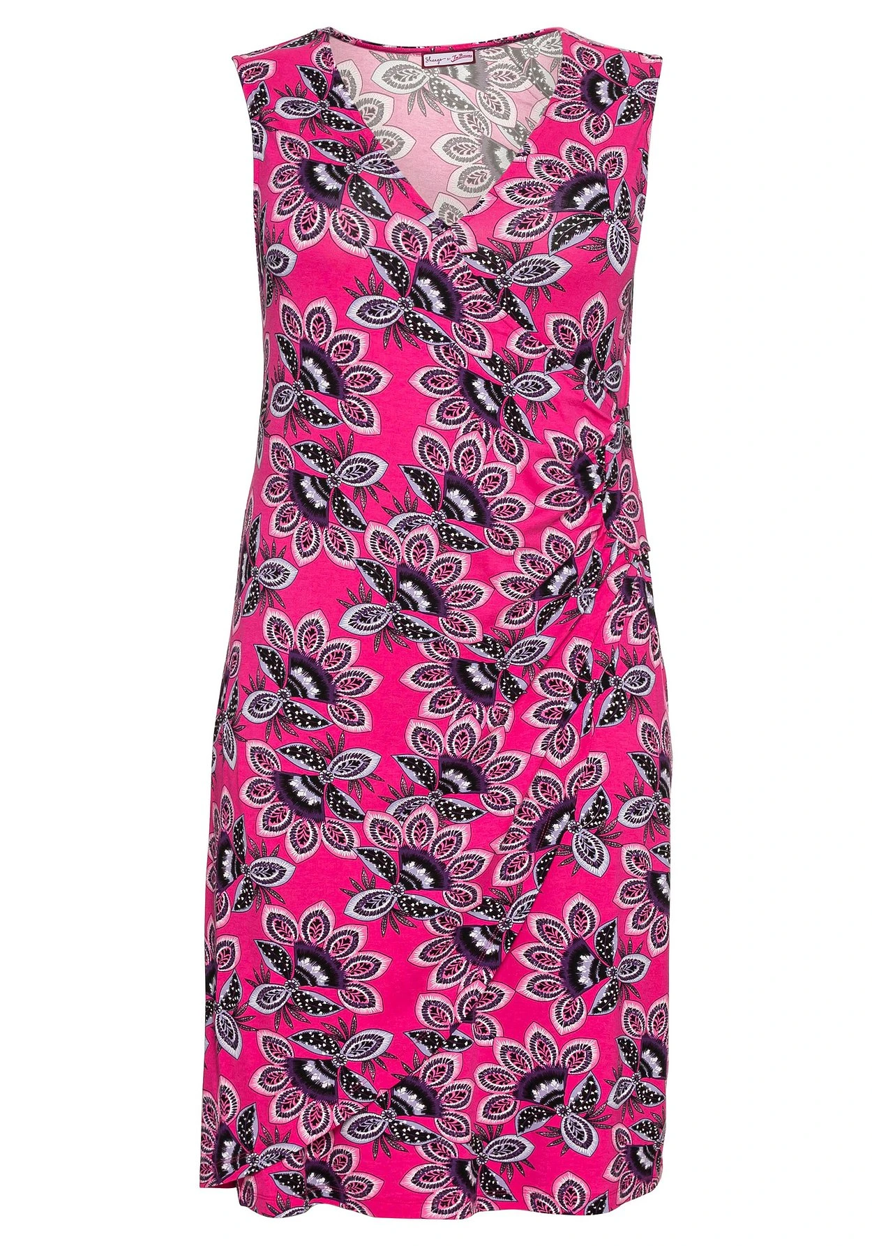 Jerseykleid In Wickeloptik, Mit Blumendruck 6 Jerseykleid In Wickeloptik, Mit Blumendruck – Bild 4