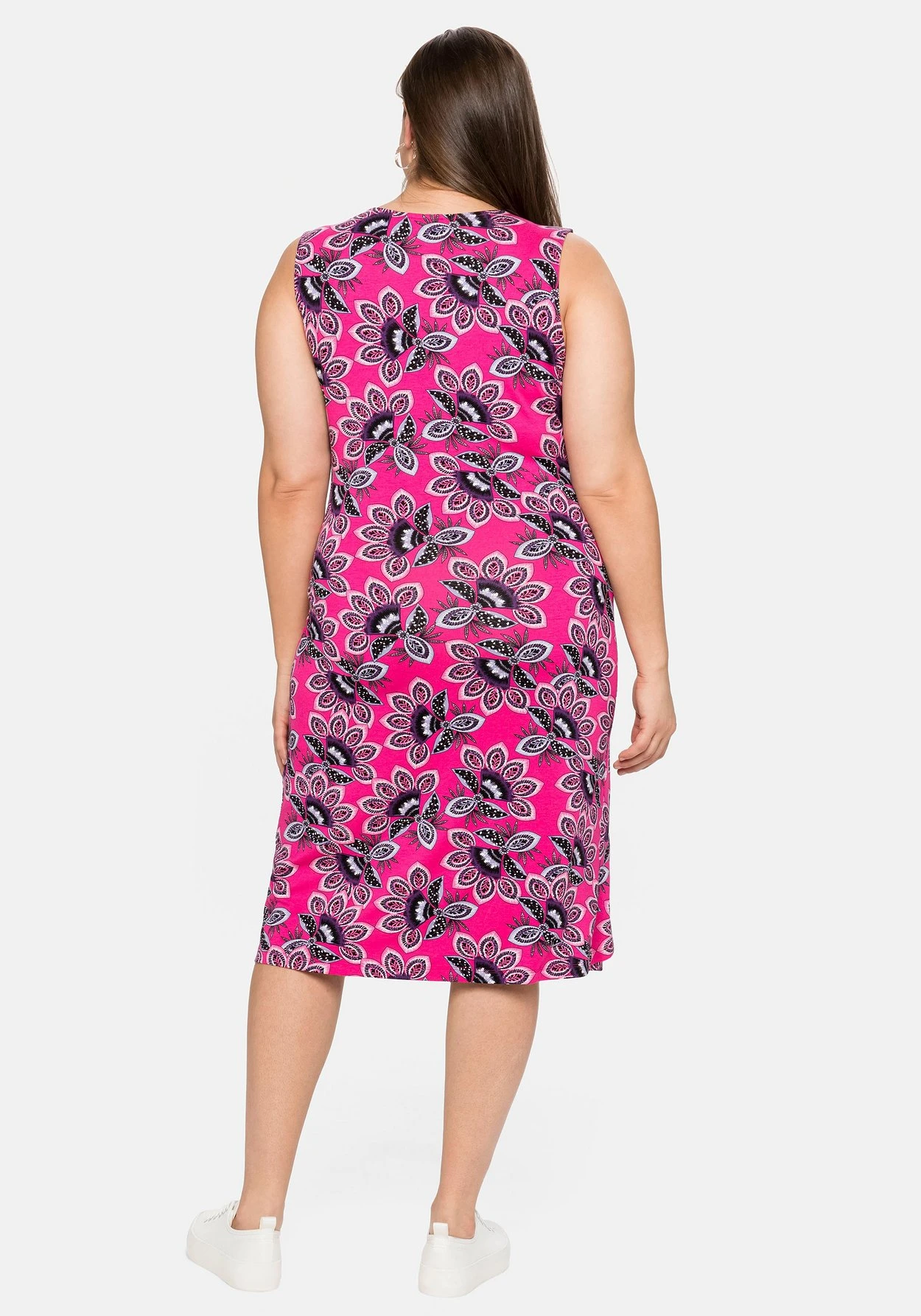 Jerseykleid In Wickeloptik, Mit Blumendruck 5 Jerseykleid In Wickeloptik, Mit Blumendruck – Bild 3