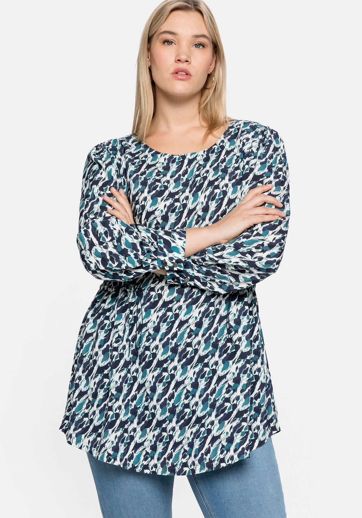 Sheego Longtunika Mit Alloverdruck Und Taillengummizug 8 Sheego Longtunika Mit Alloverdruck Und Taillengummizug – Bild 6