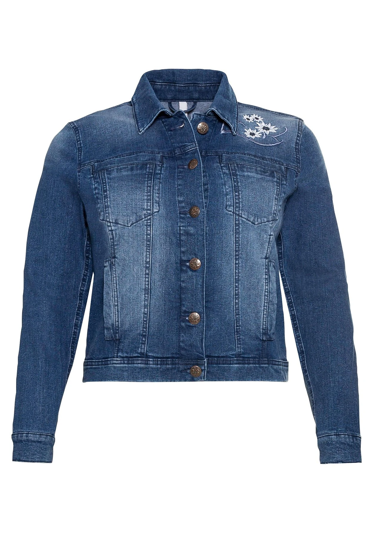Sheego Kurze Jeansjacke Mit Trachten-Stickereien 5 Sheego Kurze Jeansjacke Mit Trachten-Stickereien – Bild 3