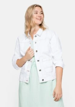 Sheego Jeansjacke Mit Kontrastnähten, In Verkürzter Form