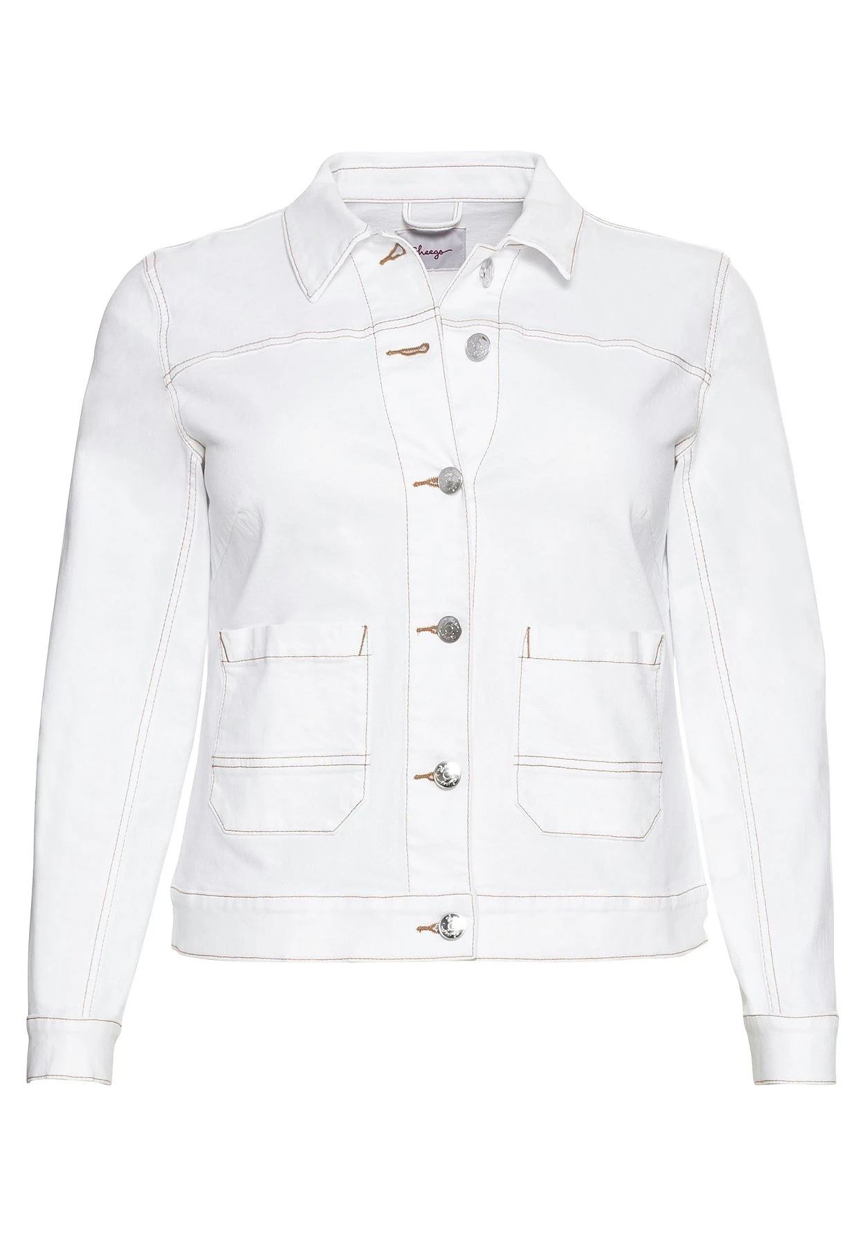 Sheego Jeansjacke Mit Kontrastnähten, In Verkürzter Form 5 Sheego Jeansjacke Mit Kontrastnähten, In Verkürzter Form – Bild 3