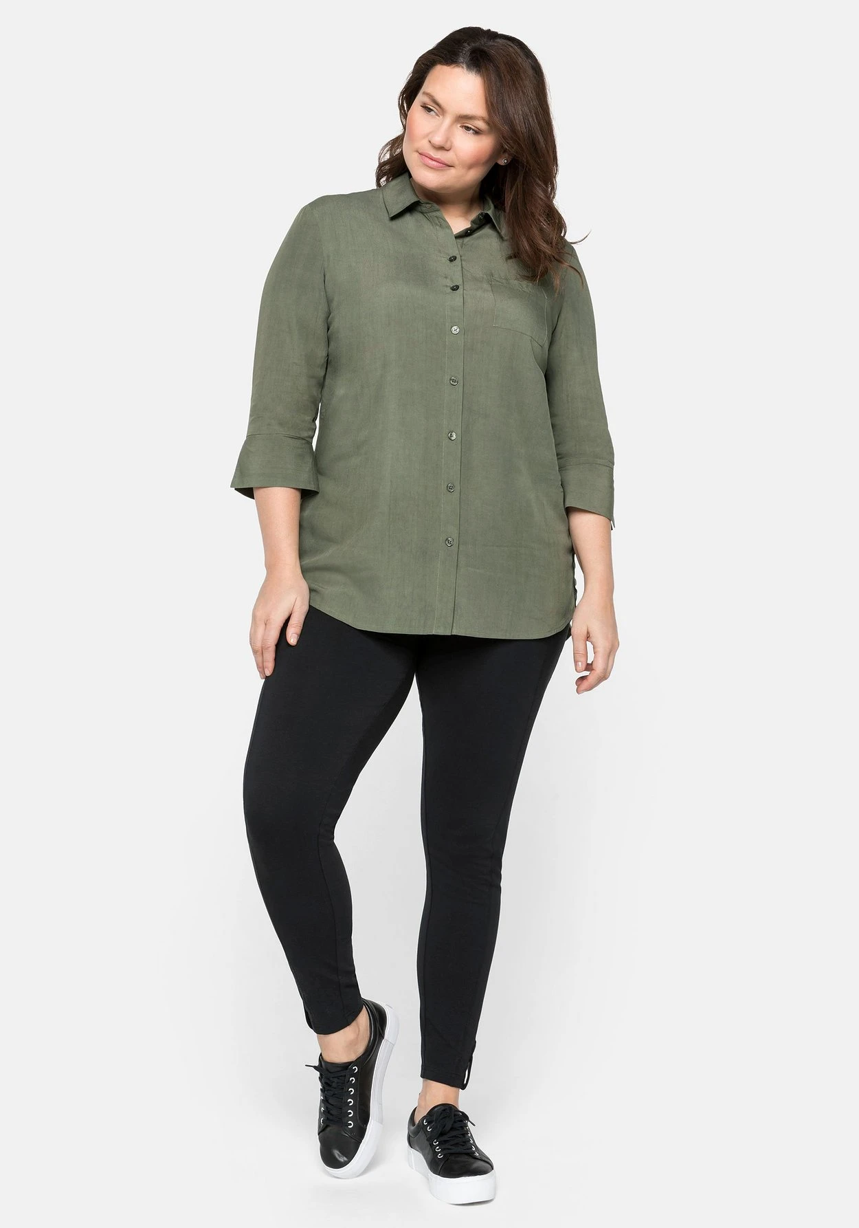 Sheego Leggings In Ankle-Länge, Mit Knopf-Detail Am Saum 7 Sheego Leggings In Ankle-Länge, Mit Knopf-Detail Am Saum – Bild 5