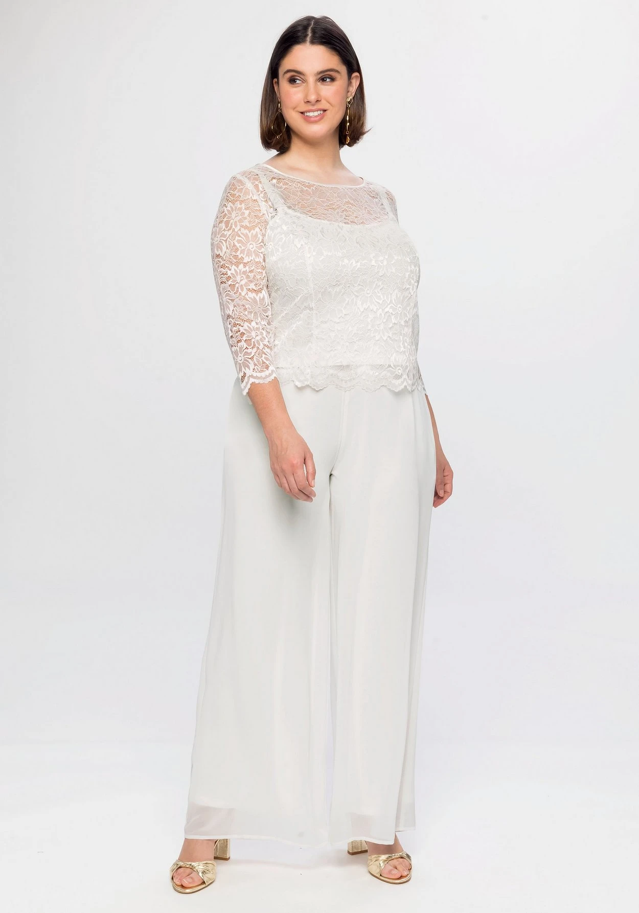 Sheego Weite Chiffonhose Im Lagenlook, Gefüttert 7 Sheego Weite Chiffonhose Im Lagenlook, Gefüttert – Bild 5