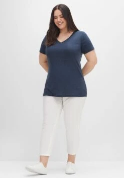 Sheego Shirts Mit V-Ausschnitt, Im Doppelpack 12 Sheego Shirts Mit V-Ausschnitt, Im Doppelpack -Sheego Verkaufsgeschäft 14445402102 04EEE 02 SH