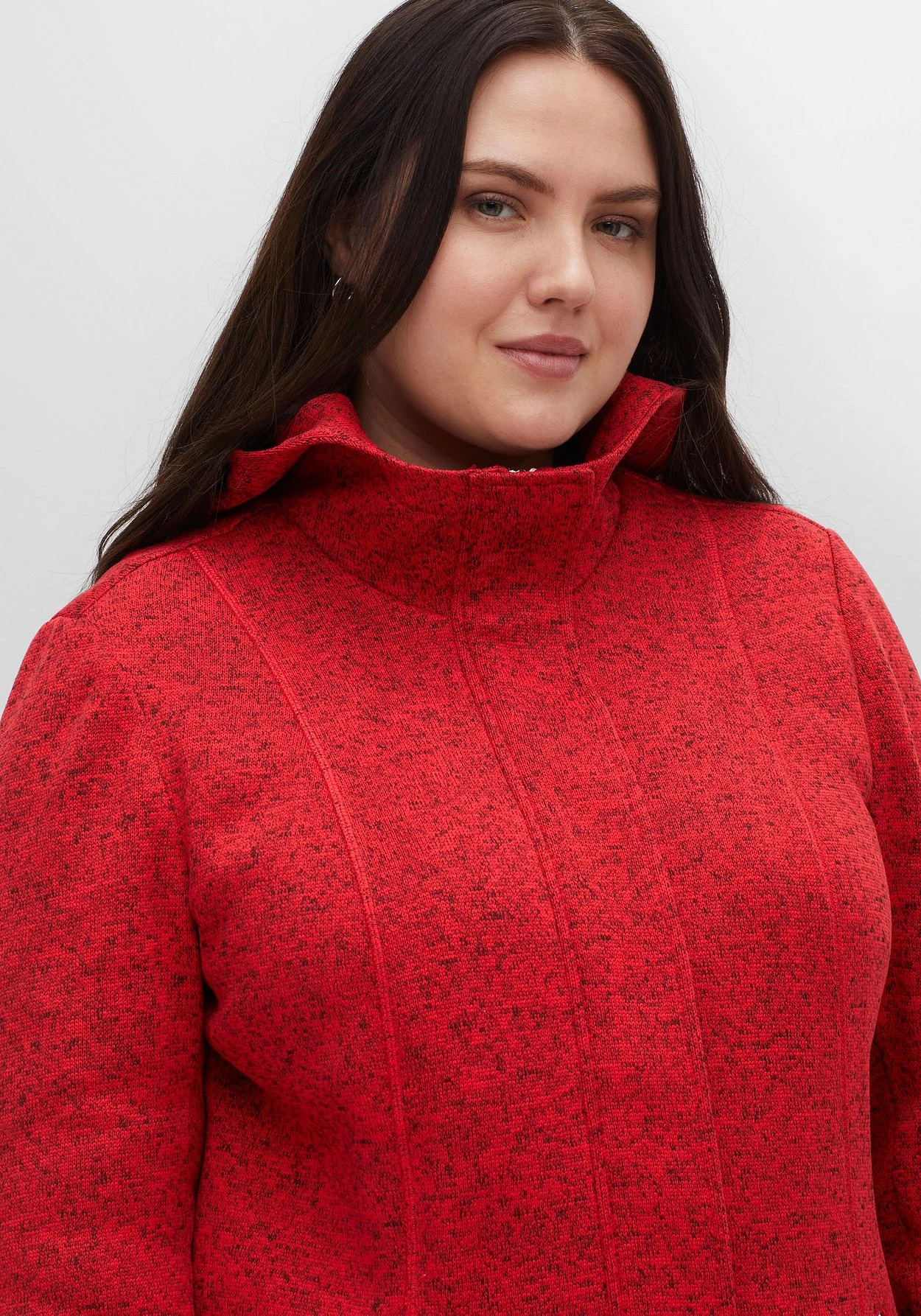 Sheego Lange Melierte Strickfleecejacke Mit Kapuze 7 Sheego Lange Melierte Strickfleecejacke Mit Kapuze – Bild 5