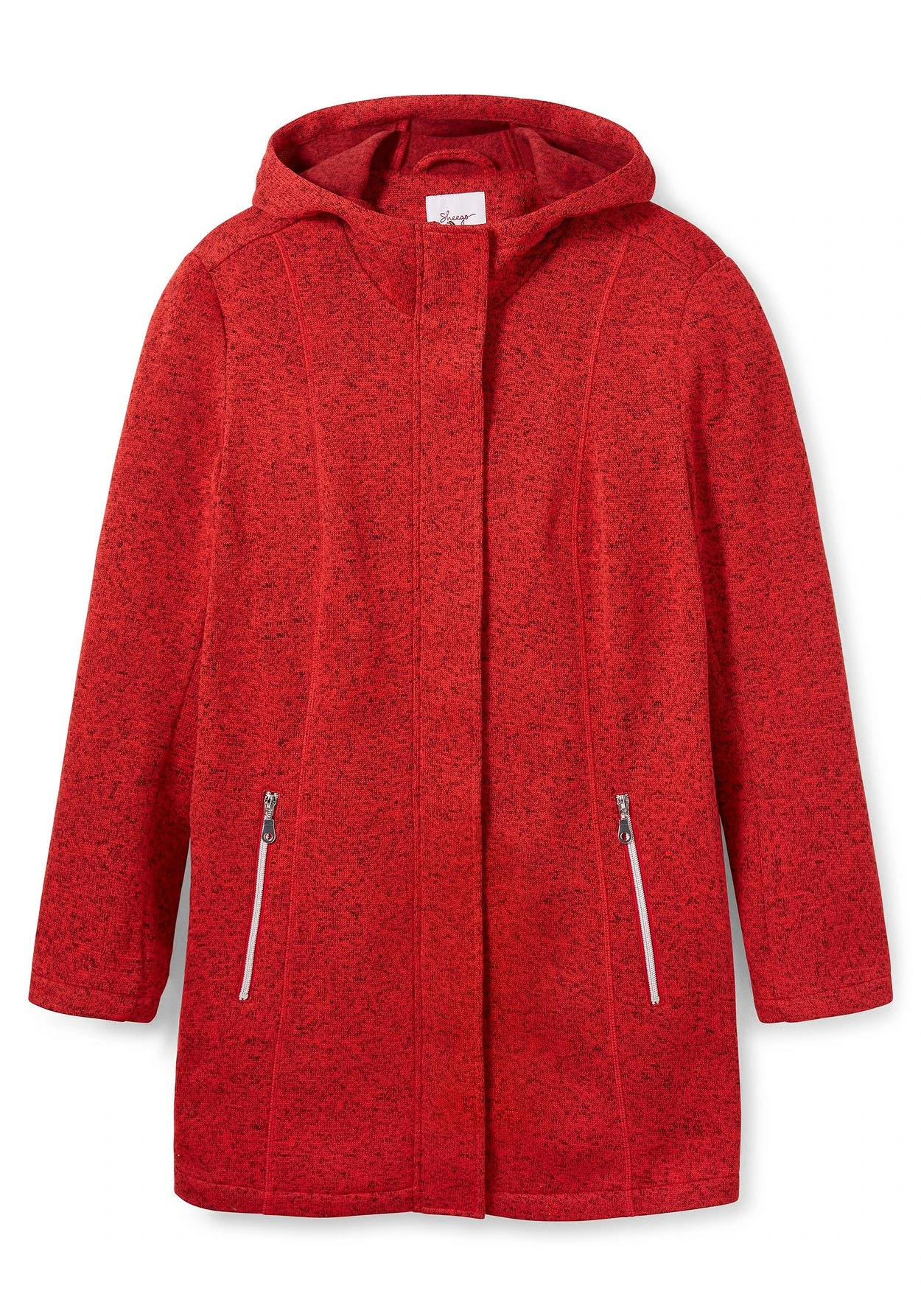 Sheego Lange Melierte Strickfleecejacke Mit Kapuze 5 Sheego Lange Melierte Strickfleecejacke Mit Kapuze – Bild 3