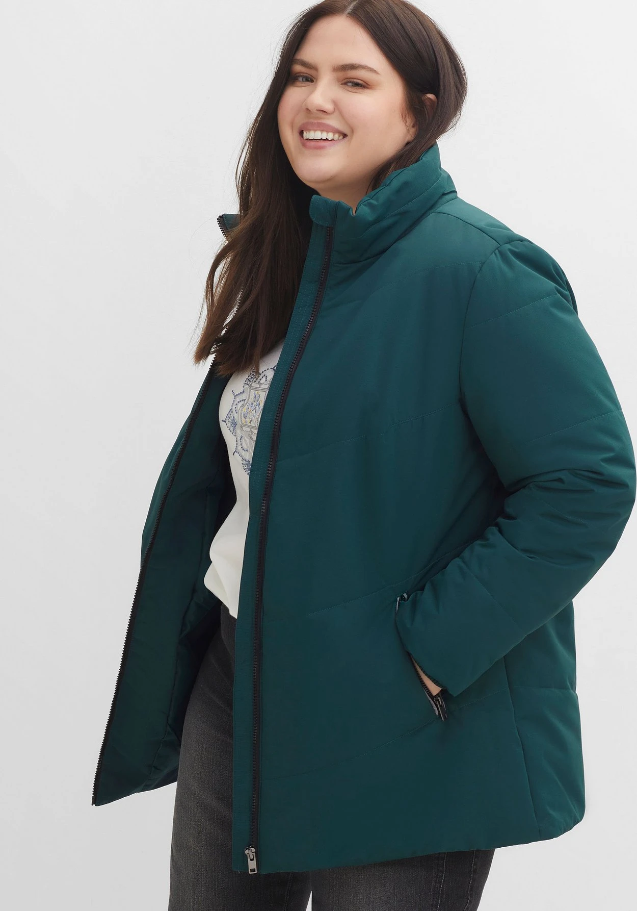 Sheego Steppjacke Mit Stehkragen, Leicht Strukturiert 4 Sheego Steppjacke Mit Stehkragen, Leicht Strukturiert – Bild 2