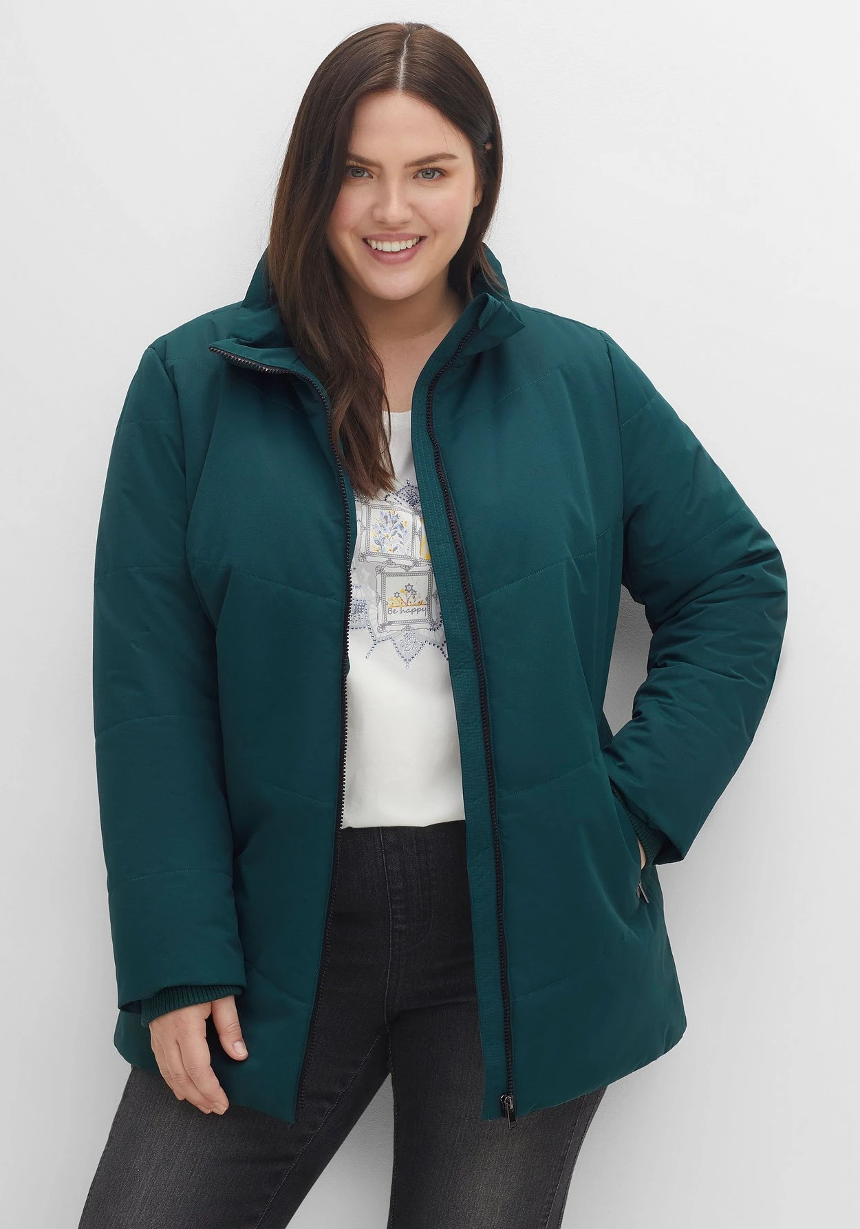 Sheego Steppjacke Mit Stehkragen, Leicht Strukturiert 3 Sheego Steppjacke Mit Stehkragen, Leicht Strukturiert