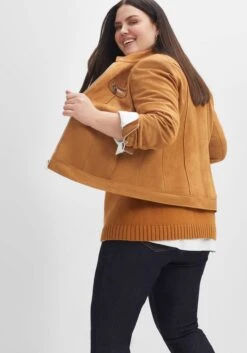 Sheego Jacke Im Bikerstil, Aus Velourslederimitat 13 Sheego Jacke Im Bikerstil, Aus Velourslederimitat -Sheego Verkaufsgeschäft 14457100076 04EMM 02 SH