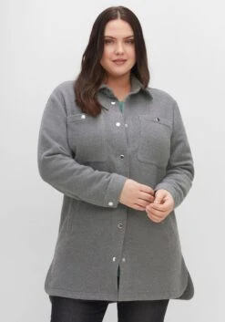 Sheego Langes Shacket Mit Wollanteil