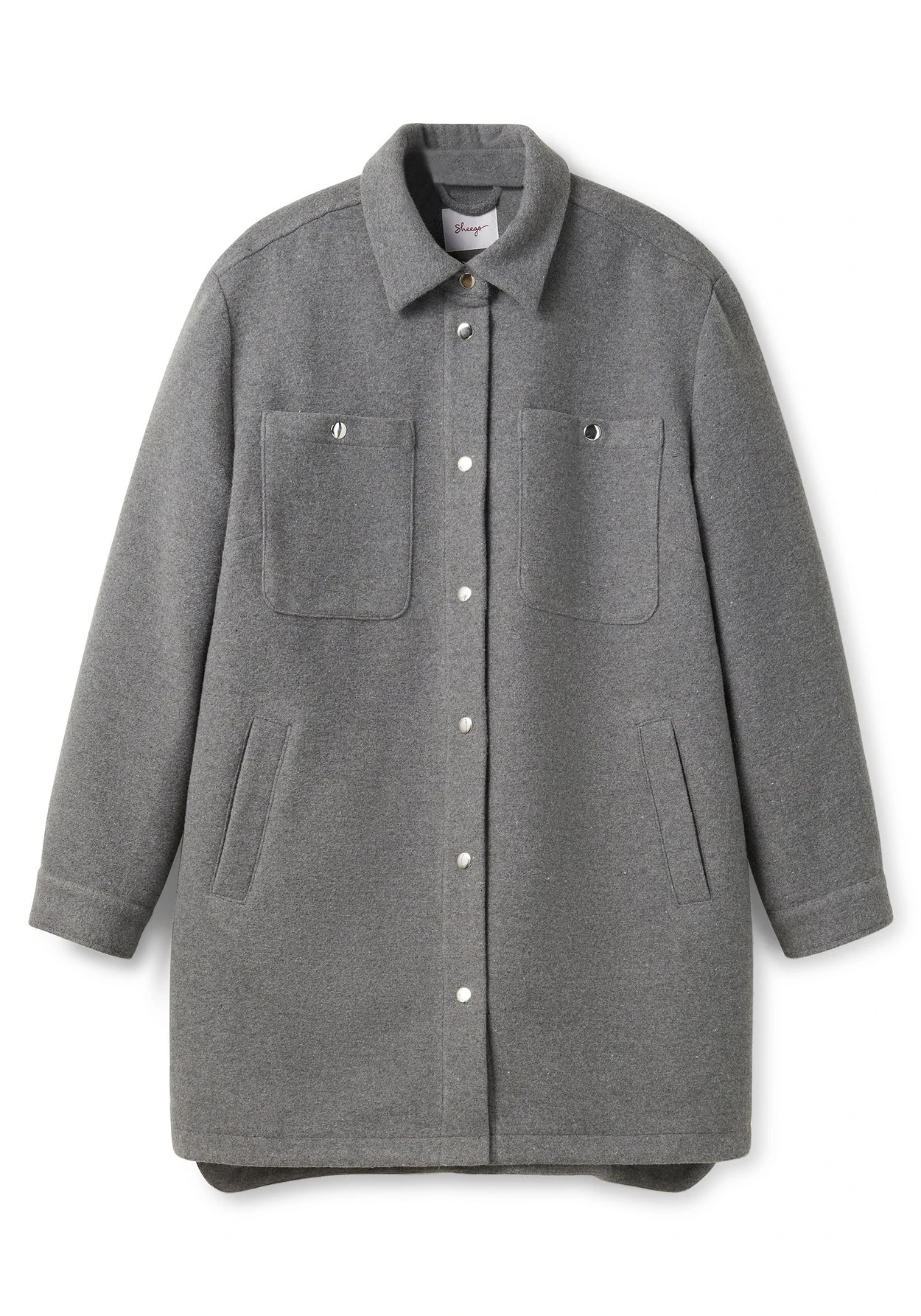 Sheego Langes Shacket Mit Wollanteil 5 Sheego Langes Shacket Mit Wollanteil – Bild 3