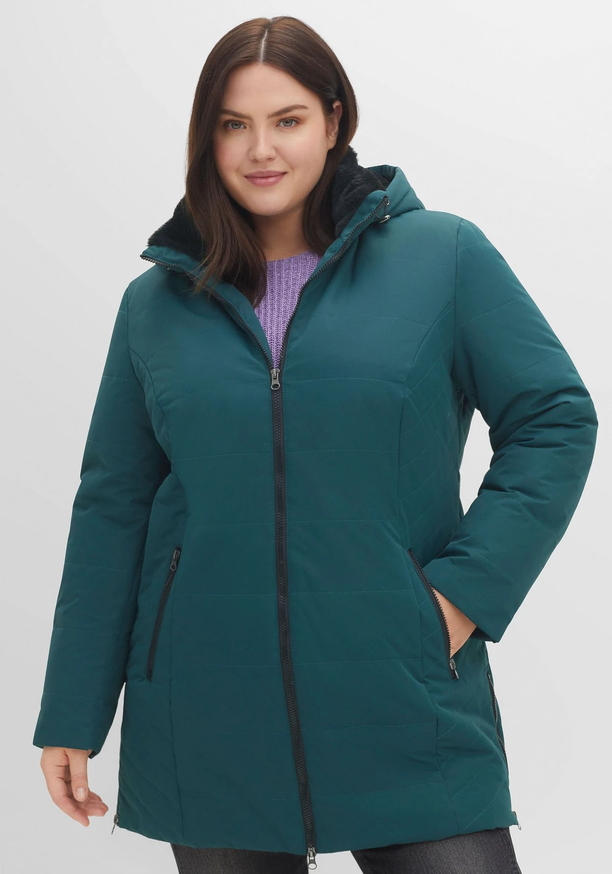 Sheego Steppjacke Mit Kapuze Und 2-Wege-Zipper 3 Sheego Steppjacke Mit Kapuze Und 2-Wege-Zipper