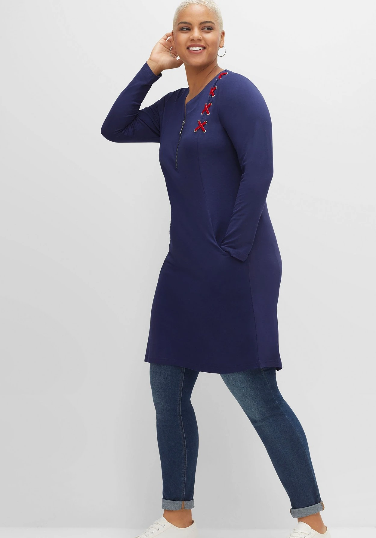 Jerseykleid Mit Schnürung Und Reißverschluss 8 Jerseykleid Mit Schnürung Und Reißverschluss – Bild 6