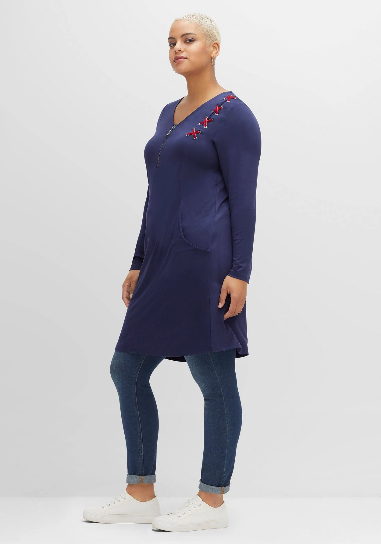 Jerseykleid Mit Schnürung Und Reißverschluss 4 Jerseykleid Mit Schnürung Und Reißverschluss – Bild 2