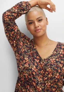 Knielanges Jerseykleid Mit Blumenprint 12 Knielanges Jerseykleid Mit Blumenprint -Sheego Verkaufsgeschäft 14463400377 04EOM 02 SH