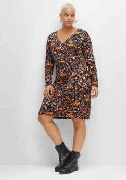 Jerseykleid In Wickeloptik Mit Tiefem V-Ausschnitt -Sheego Verkaufsgeschäft 14463600377 04EVK 02 SH