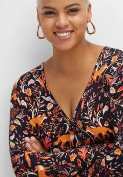 Jerseykleid In Wickeloptik Mit Tiefem V-Ausschnitt -Sheego Verkaufsgeschäft 14463600377 04EVL 02 SH