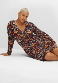 Jerseykleid In Wickeloptik Mit Tiefem V-Ausschnitt -Sheego Verkaufsgeschäft 14463600377 04EVN 02 SH