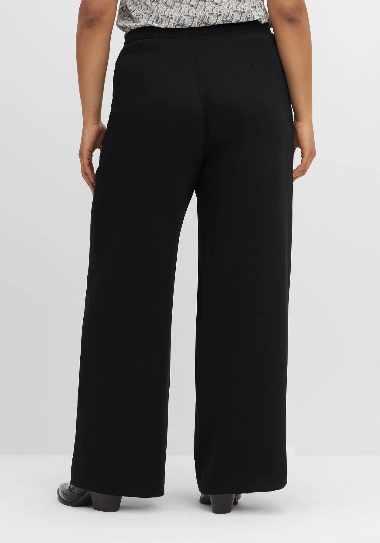 Sheego Weite Hose Mit Bundfalten, Knitterarm 5 Sheego Weite Hose Mit Bundfalten, Knitterarm – Bild 3