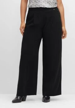 Sheego Weite Hose Mit Bundfalten, Knitterarm