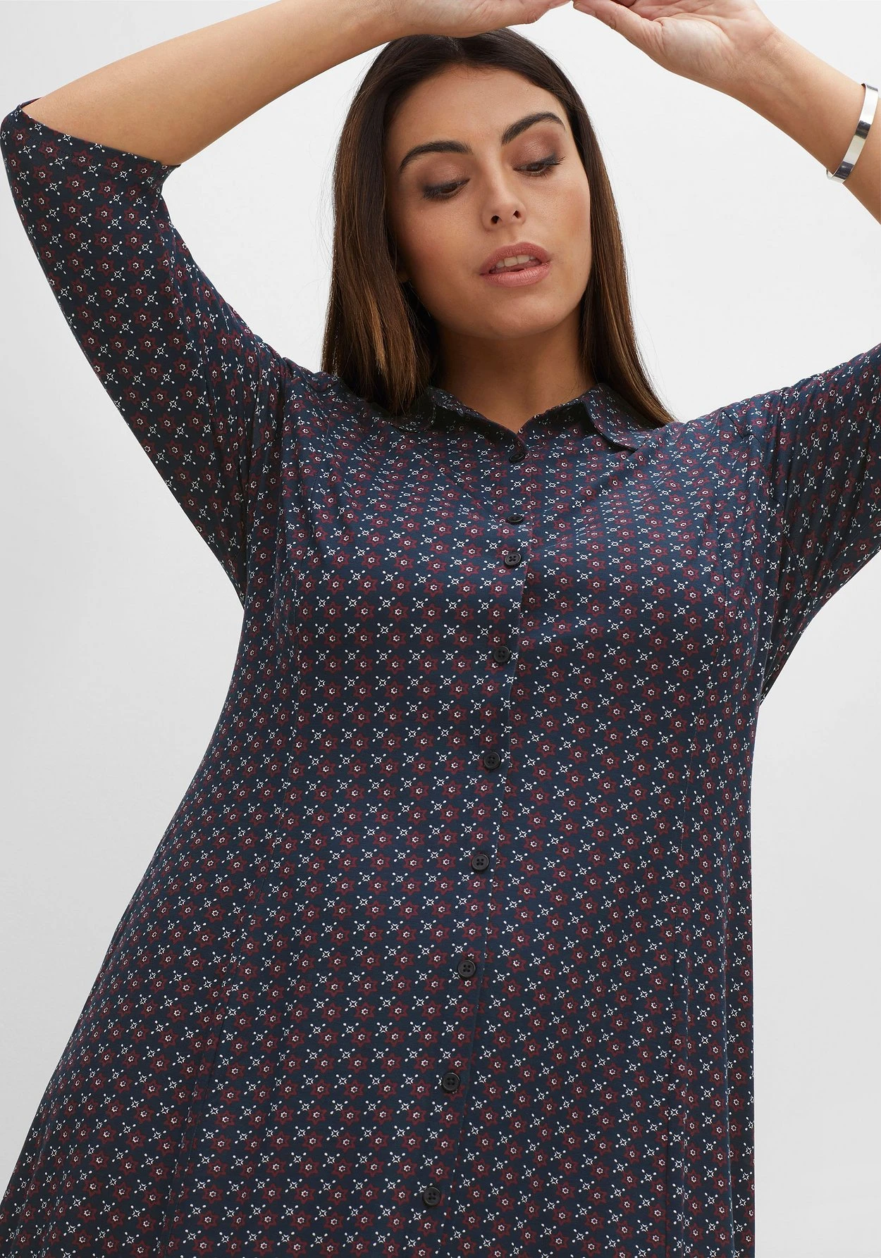 Sheego Jerseykleid In Hemdblusen-Stil, Leicht Elastisch 7 Sheego Jerseykleid In Hemdblusen-Stil, Leicht Elastisch – Bild 5