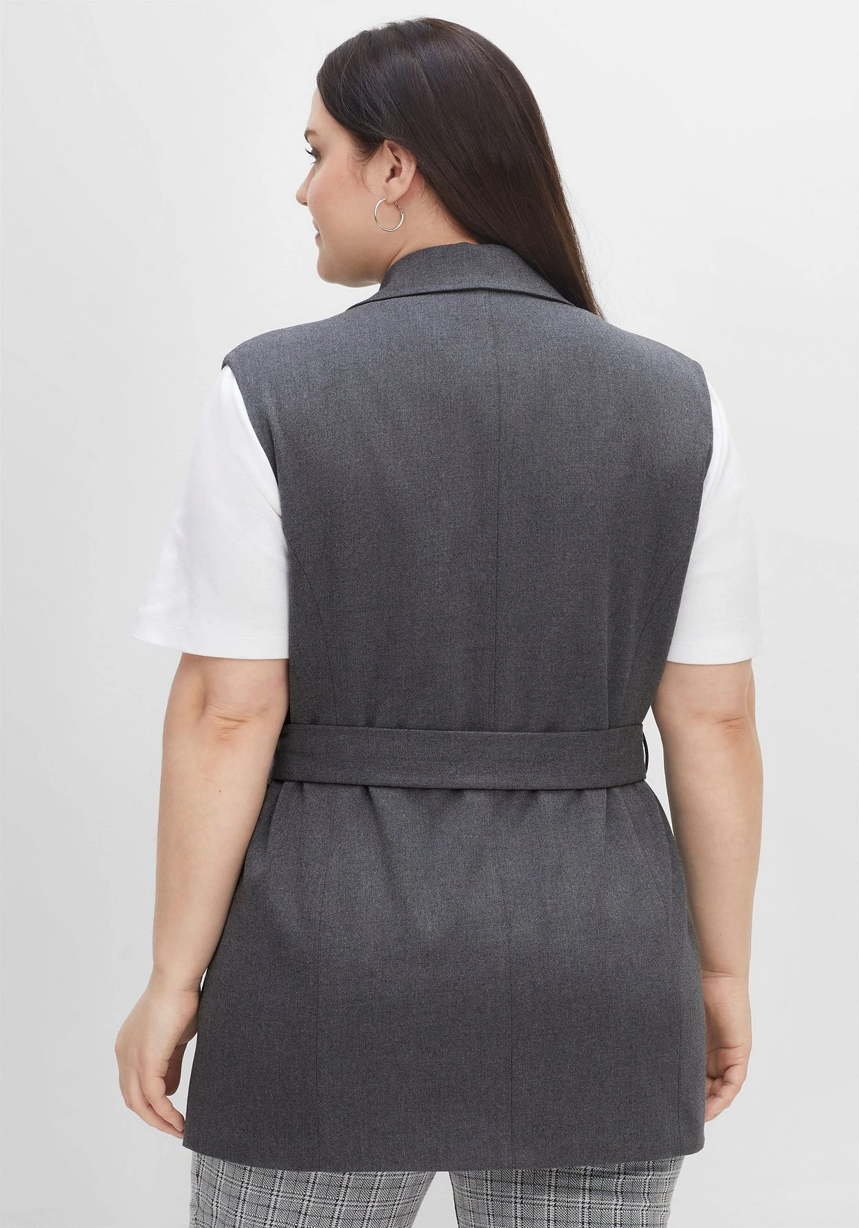 Sheego Longweste Mit Reverskragen Und Bindegürtel 5 Sheego Longweste Mit Reverskragen Und Bindegürtel – Bild 3