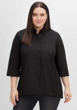 Sheego Longbluse Mit 3/4-Arm Und Längerer Rückenpartie