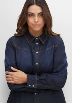 Sheego Jeansbluse Mit Kontrastnähten Und Druckknöpfen -Sheego Verkaufsgeschäft 14477400332 04FPL 02 SH