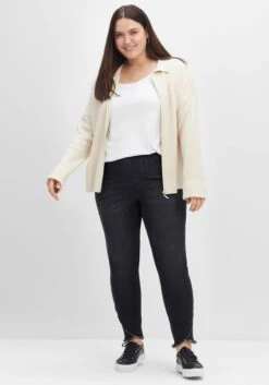 Sheego Schmale Jeans Mit Gummibund Und Fransensaum 14 Sheego Schmale Jeans Mit Gummibund Und Fransensaum -Sheego Verkaufsgeschäft 14480400341 04FDI 02 SH