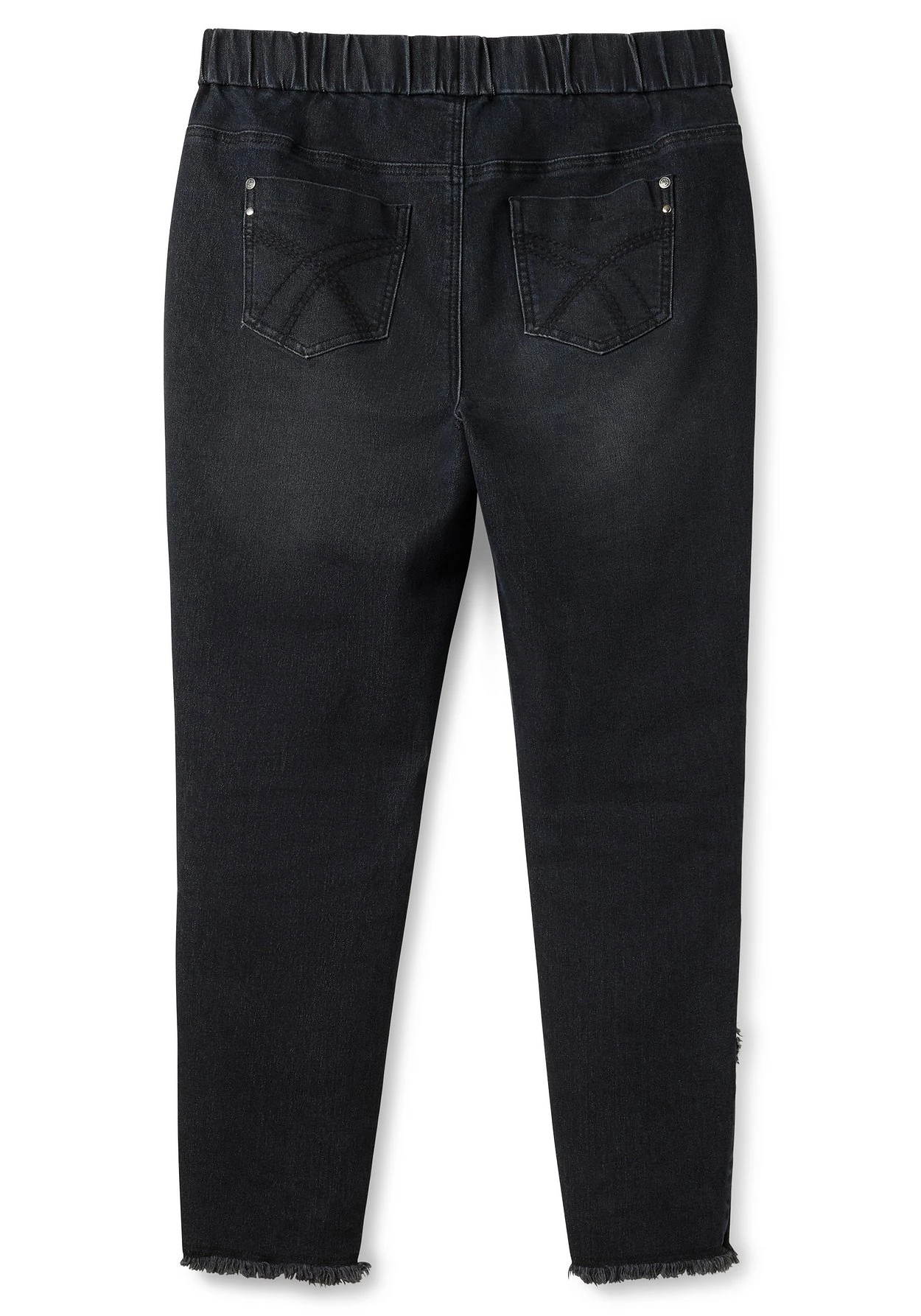 Sheego Schmale Jeans Mit Gummibund Und Fransensaum 8 Sheego Schmale Jeans Mit Gummibund Und Fransensaum – Bild 6