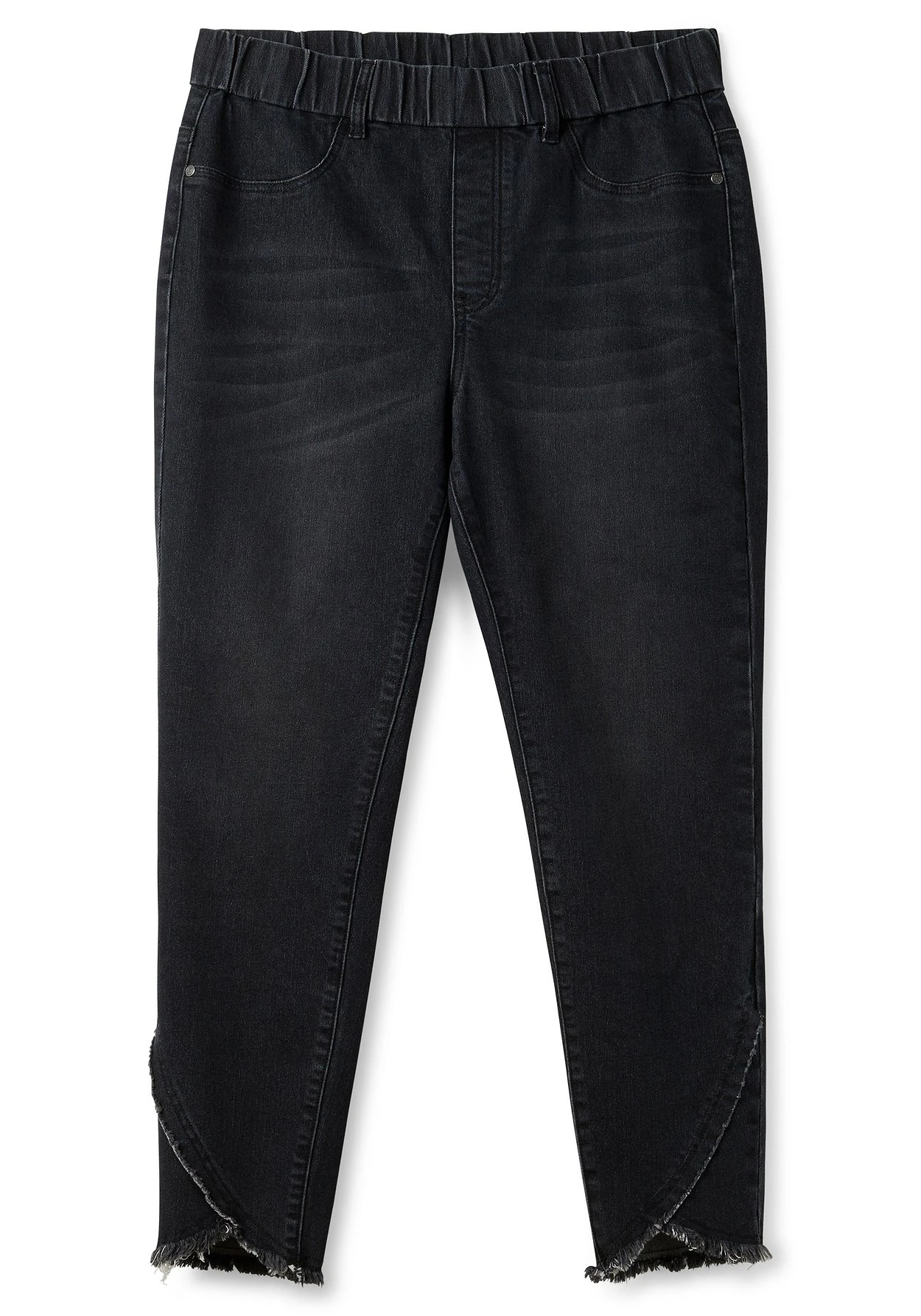 Sheego Schmale Jeans Mit Gummibund Und Fransensaum 6 Sheego Schmale Jeans Mit Gummibund Und Fransensaum – Bild 4