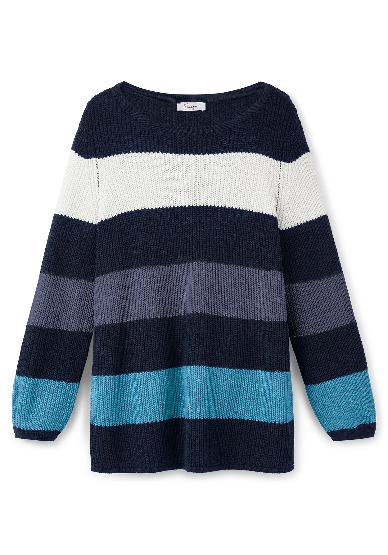 Sheego Pullover Mit Blockstreifen, In Perlfangstruktur 5 Sheego Pullover Mit Blockstreifen, In Perlfangstruktur – Bild 3