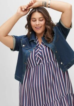 Sheego Jeansjacke In Kurzer, Kastiger Form Mit Halbarm -Sheego Verkaufsgeschäft 14492600053 04GDC 02 SH