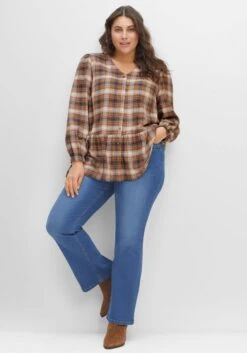 Sheego Karierte Bluse In A-Linie, Mit Schößchen 11 Sheego Karierte Bluse In A-Linie, Mit Schößchen -Sheego Verkaufsgeschäft 14496600076 04GM1 02 SH