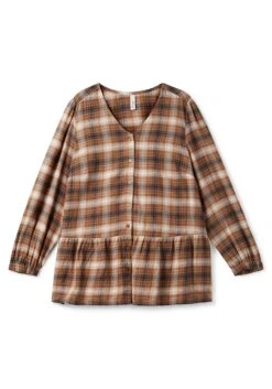 Sheego Karierte Bluse In A-Linie, Mit Schößchen 10 Sheego Karierte Bluse In A-Linie, Mit Schößchen -Sheego Verkaufsgeschäft 14496600076 04GM4 00 SH