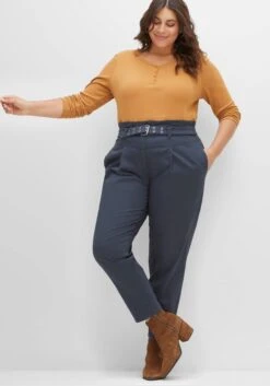 Sheego Hose Im Mom-Fit, Mit Paperbagbund Und Gürtel 17 Sheego Hose Im Mom-Fit, Mit Paperbagbund Und Gürtel -Sheego Verkaufsgeschäft 14506300035 04GJH 02 SH