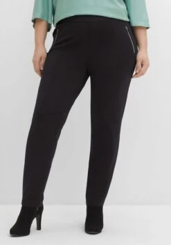 Sheego Schmale Hose In Scuba-Qualität, Mit Gummibund